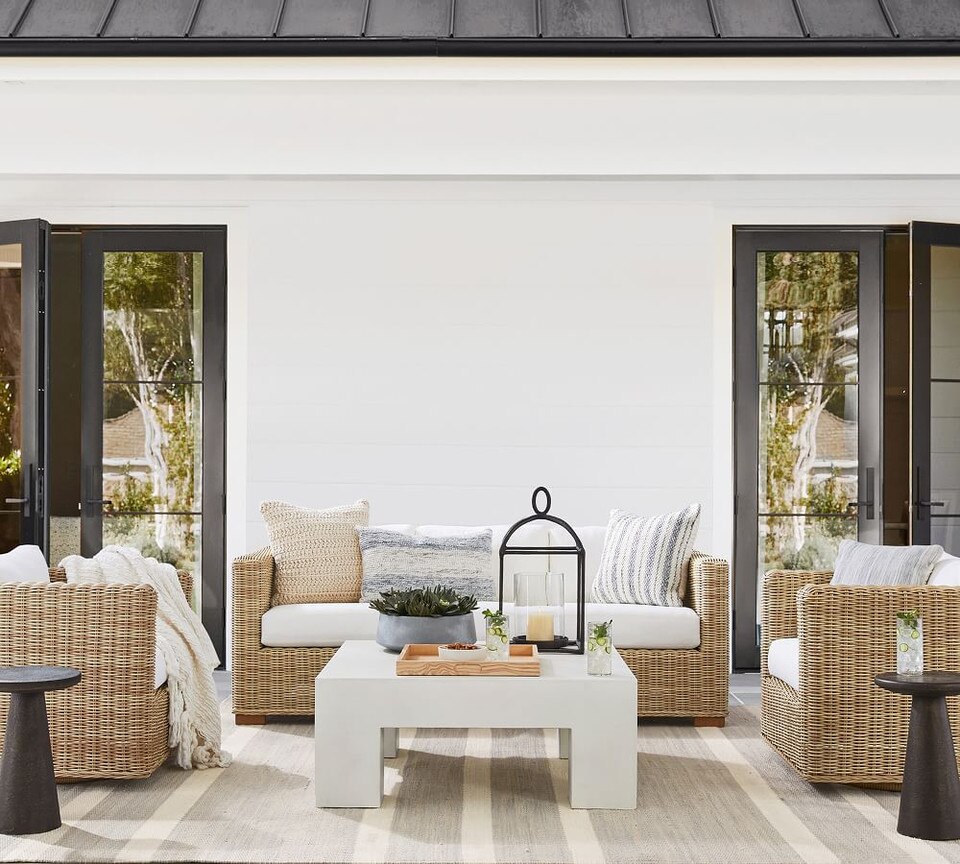 Danton Striped Performance Indoor/Outdoor Rug Pottery Barn Australia